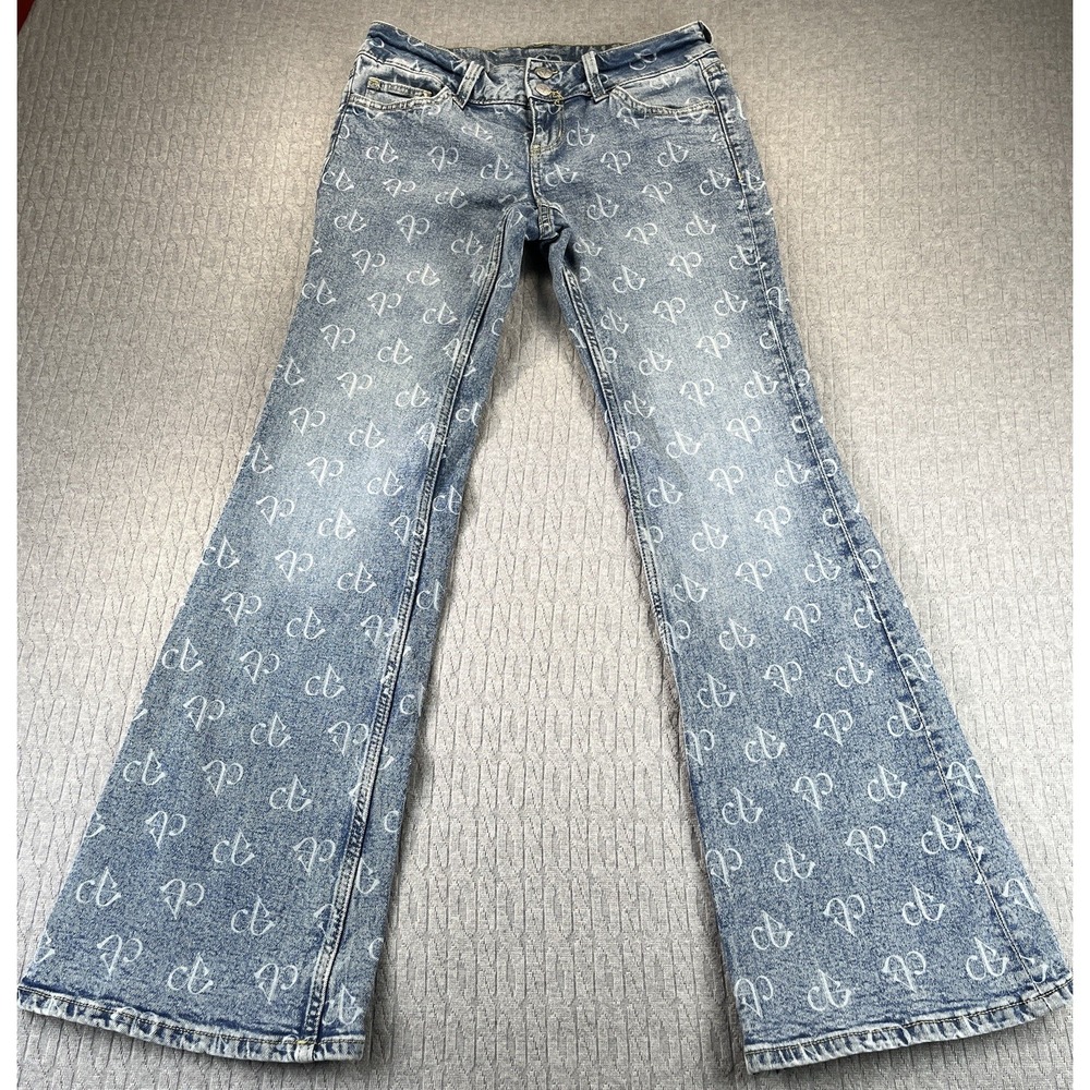 Flare BootCut Women (6/28x31) Black Pink H&M disco rock 'n' roll blue jean pants